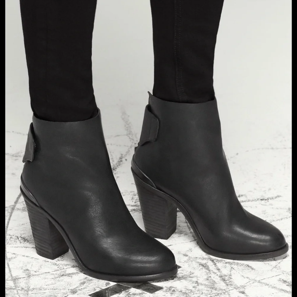 rag & bone Kerr Black Leather Back-Tab Boot 41 - Picture 3 of 10